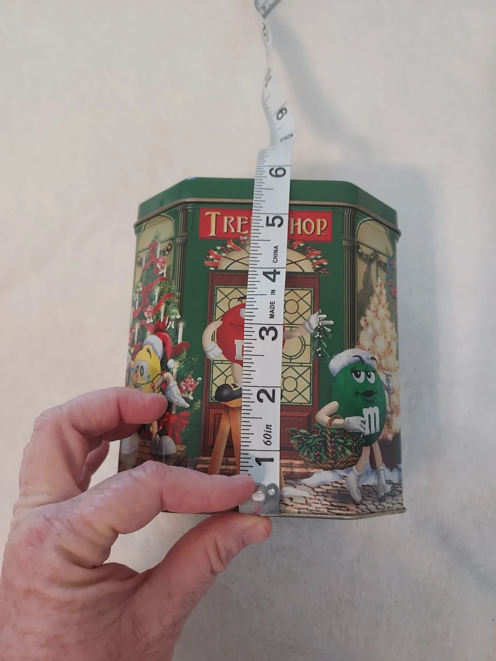 Vintage 2000 M&M'S Christmas Village Collectible Tree Shop Tin Limited Edition